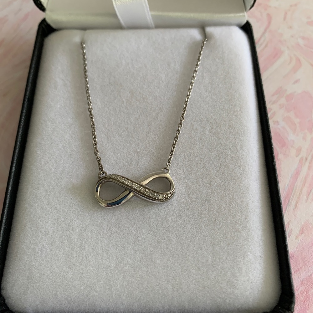 Infinity Diamond Pendant in Sterling Silver
